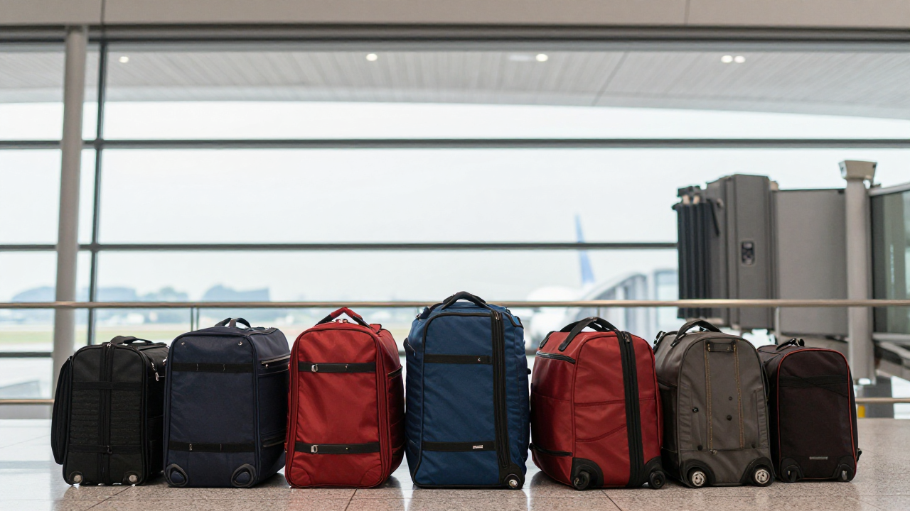 dream about missing a flight scene with airport departure window without text, closed boarding gate, travel bag